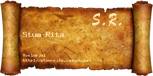 Stum Rita névjegykártya