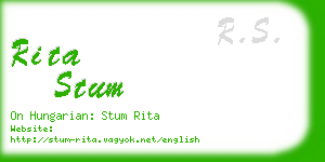 rita stum business card